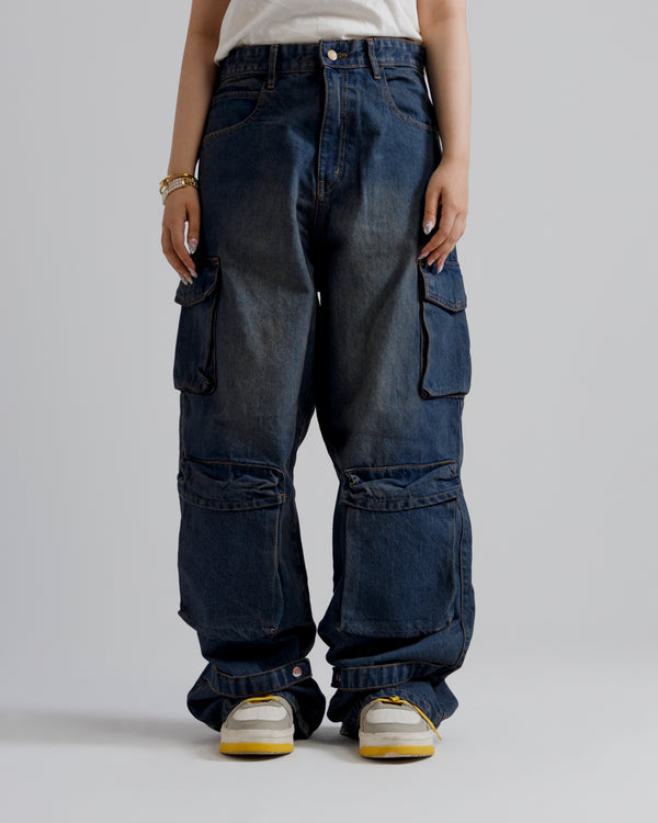 Dark Indigo Cargo Jeans