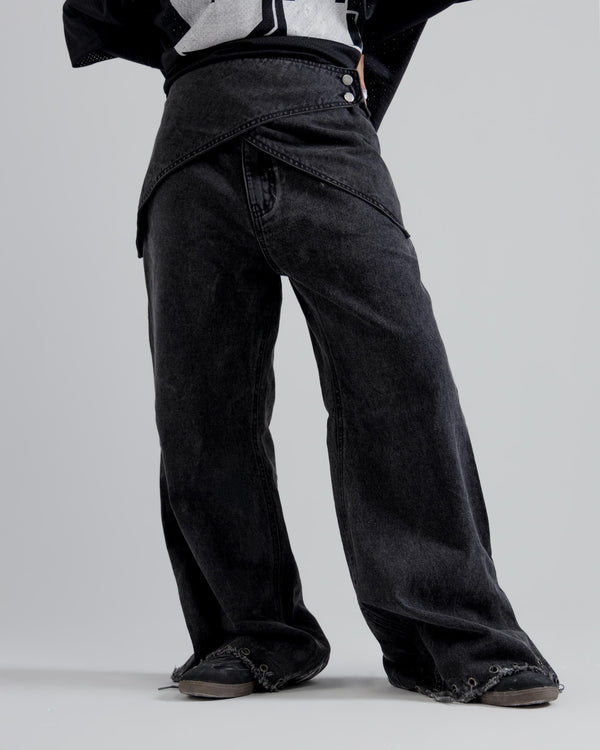 Eclipse Wrap Wide-Leg Denim