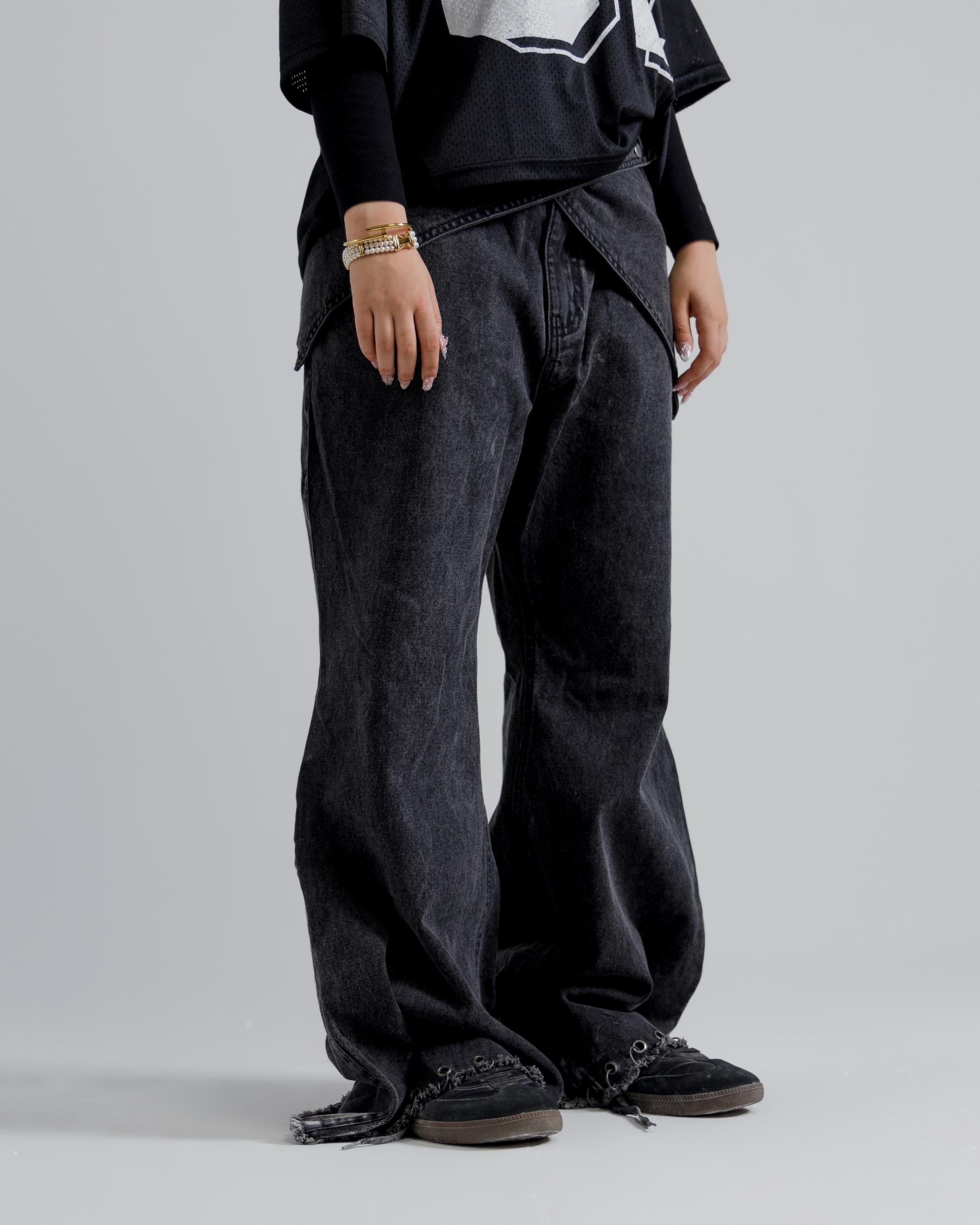 Eclipse Wrap Wide-Leg Denim