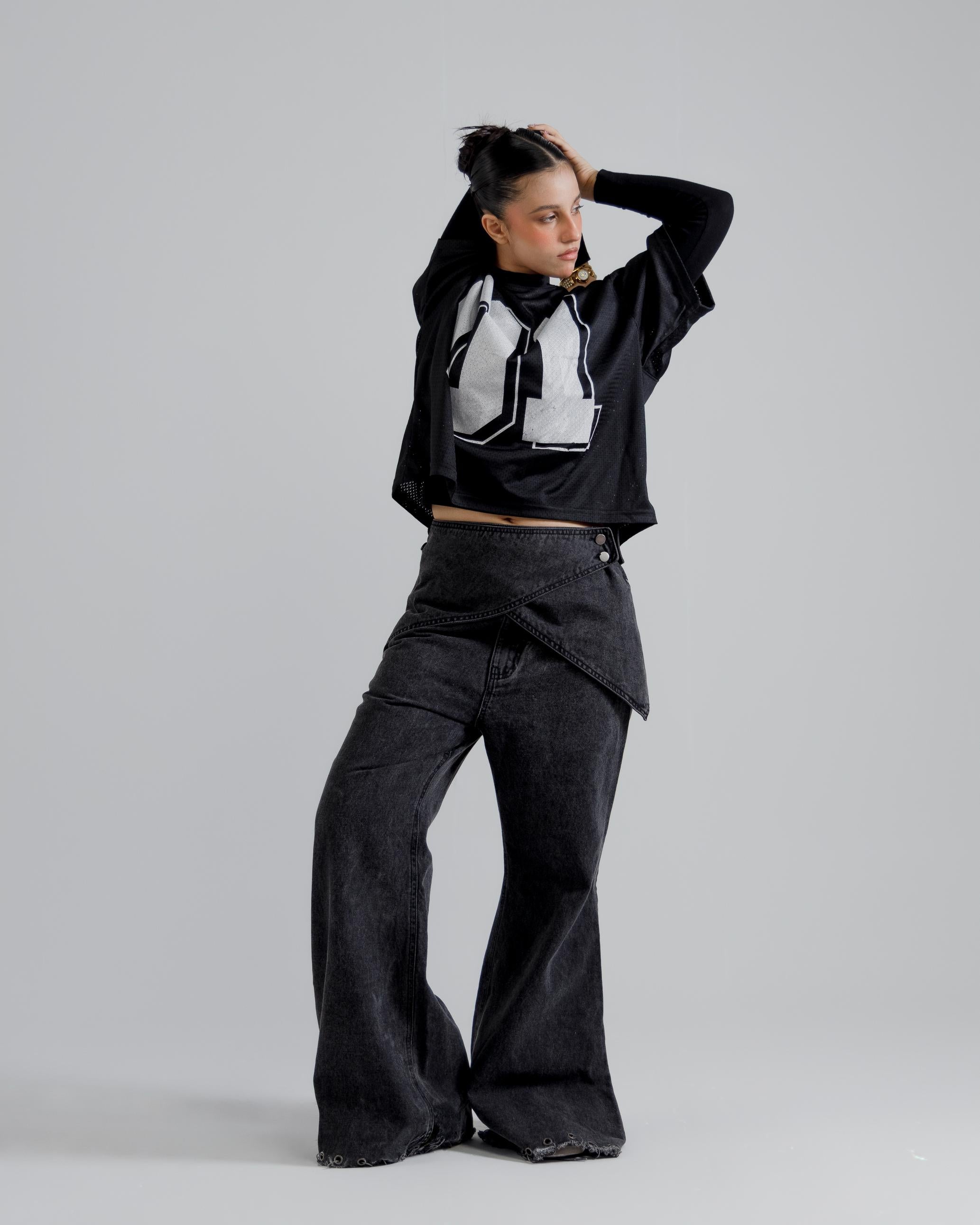 Eclipse Wrap Wide-Leg Denim