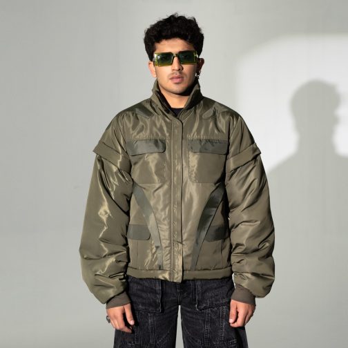 Detachable Green Puffer Jacket
